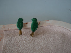 porselein oorbel vogeltje jade