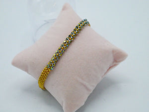 crystal mesh gold/green bracelet