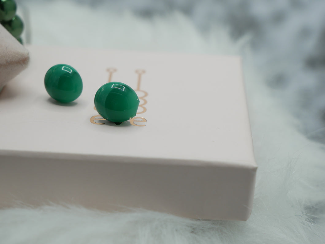 green button oorbel