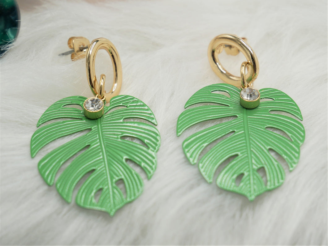 green leaves oorbel
