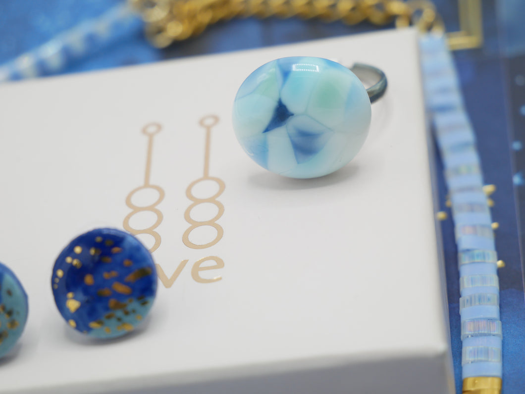 marble blue ring